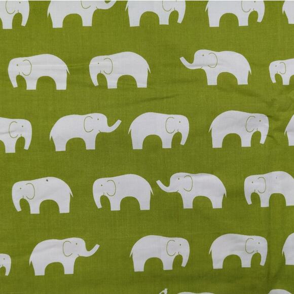 NEW BABY BLANKET Handmade Cotton Flannel 35x40 Green Elephant Silhouette Fabric - Picture 1 of 6